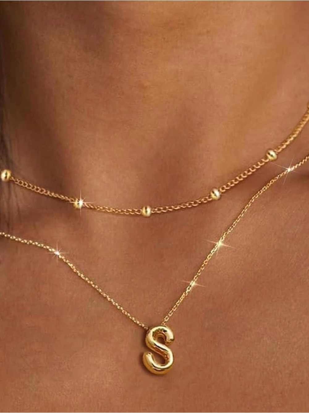 PANSHI Jewelry Statement Initial Necklace Set